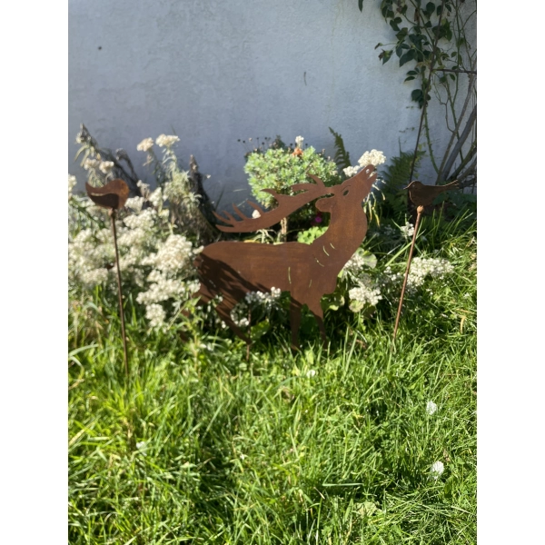 Piękny stylowy Ptak na piku OGRÓD zdoba JAKOŚĆ dekoracja na pręcie 60cm